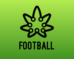 Plant - Digital Cannabis Outline logo design