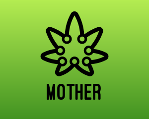 Oil - Digital Cannabis Outline logo design