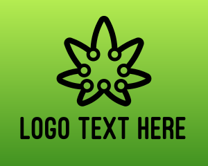 Therapy - Digital Cannabis Outline logo design