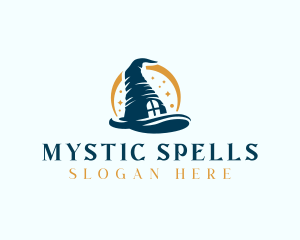 Witch - Sparkling Wizard Hat logo design