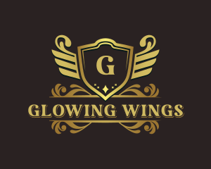 Royal Shield Wings logo design