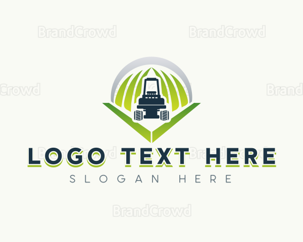 Lawn Mower Grass Logo