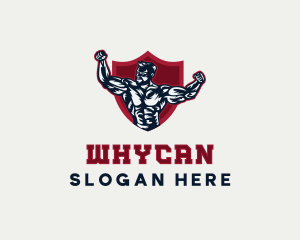 Muscle - Muscle Man Shield logo design