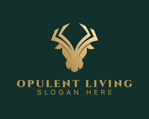 Luxurious - Gold Luxury Bull logo design