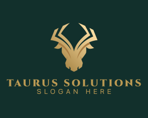 Gold Luxury Bull logo design