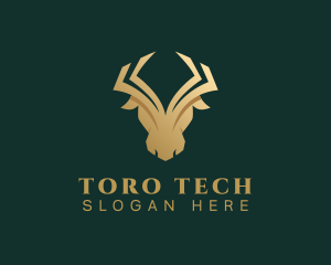 Toro - Gold Luxury Bull logo design