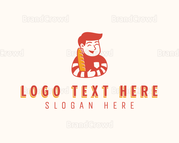 Baguette Bread Boy Logo