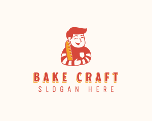 Baguette Bread Boy logo design