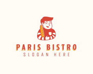 Baguette Bread Boy logo design