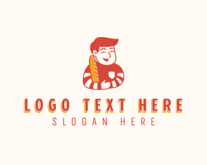 Baguette Bread Boy Logo