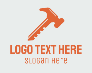 Tools - Orange Hammer Key logo design