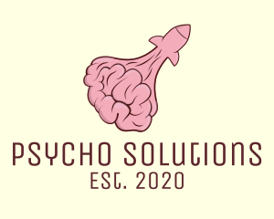 Psycho - Brain Rocket Launch logo design