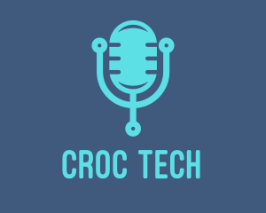 Blue Tech Mic logo design