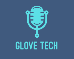 Blue Tech Mic logo design