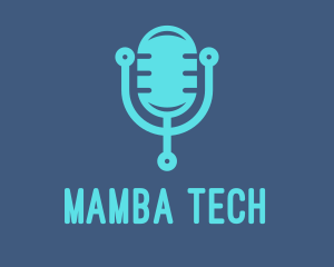 Blue Tech Mic logo design