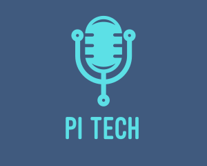 Blue Tech Mic logo design