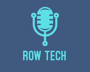 Blue Tech Mic logo design