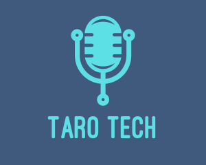 Blue Tech Mic logo design