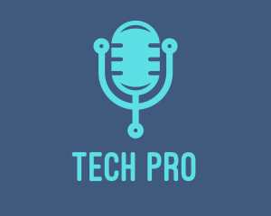 Tech - Blue Tech Mic logo design