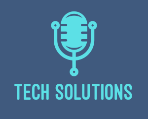 Tech - Blue Tech Mic logo design