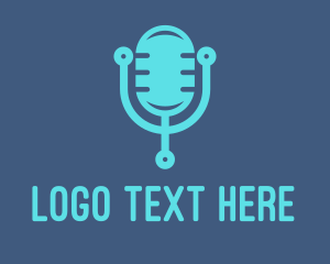 Blogger - Blue Tech Mic logo design