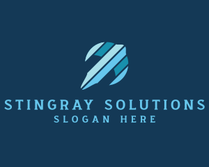 Stingray Nautical Pen logo design
