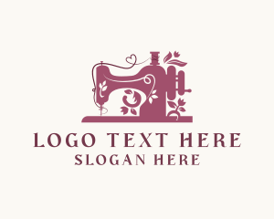 Hobbyist - Creative Floral Sewing Machine logo design