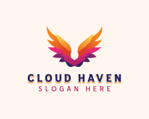 Heaven - Archangel Holy Wings logo design