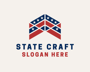State - Political American Flag logo design