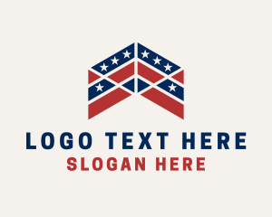 Democrat - Political American Flag logo design