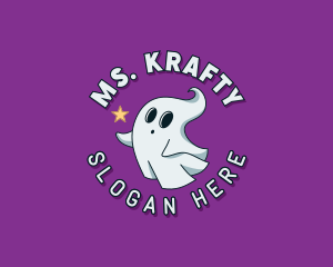 Spooky - Cartoon Spirit Ghost logo design