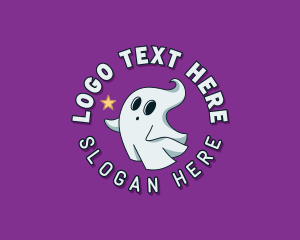 Spooky - Cartoon Spirit Ghost logo design