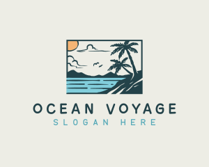 Sunset Beach Vacation logo design