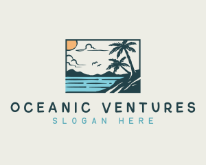 Sunset Beach Vacation logo design