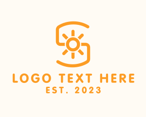 Typography - Orange Sunlight Letter S logo design