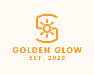 Tan - Orange Sunlight Letter S logo design