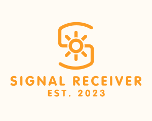 Orange Sunlight Letter S logo design