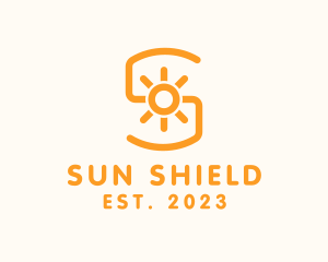 Sunscreen - Orange Sunlight Letter S logo design