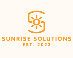 Orange Sunlight Letter S logo design