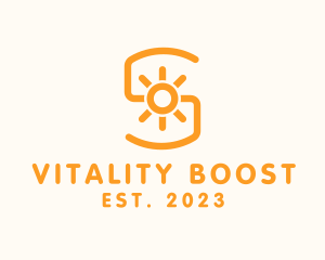 Vitality - Orange Sunlight Letter S logo design