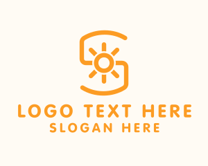 Orange Sunlight Letter S Logo