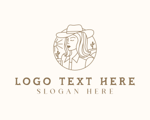Western - Rodeo Ranch Cowgirl logo design
