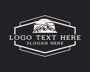 Hills - Hexagon Mountain Tour logo design