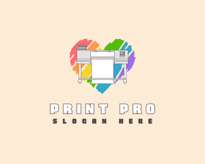 Printer - Heart Printing Press logo design