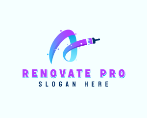 Paintbrush Brushstroke  Renovation logo design