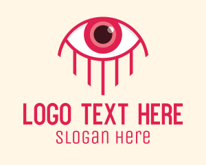 Ophthalmologist - Pink Eye Lash Esthetician logo design