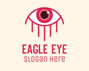 Pink Eye Lash Esthetician logo design