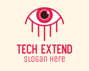 Extension - Pink Eye Lash Esthetician logo design