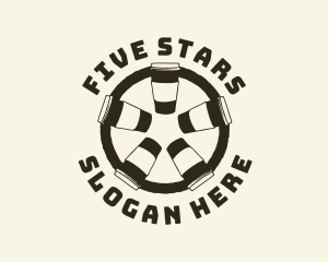 Five - Coffee Star Cafe Badge logo design
