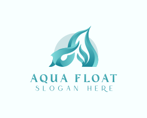 Wave Water Fluid Letter A logo design